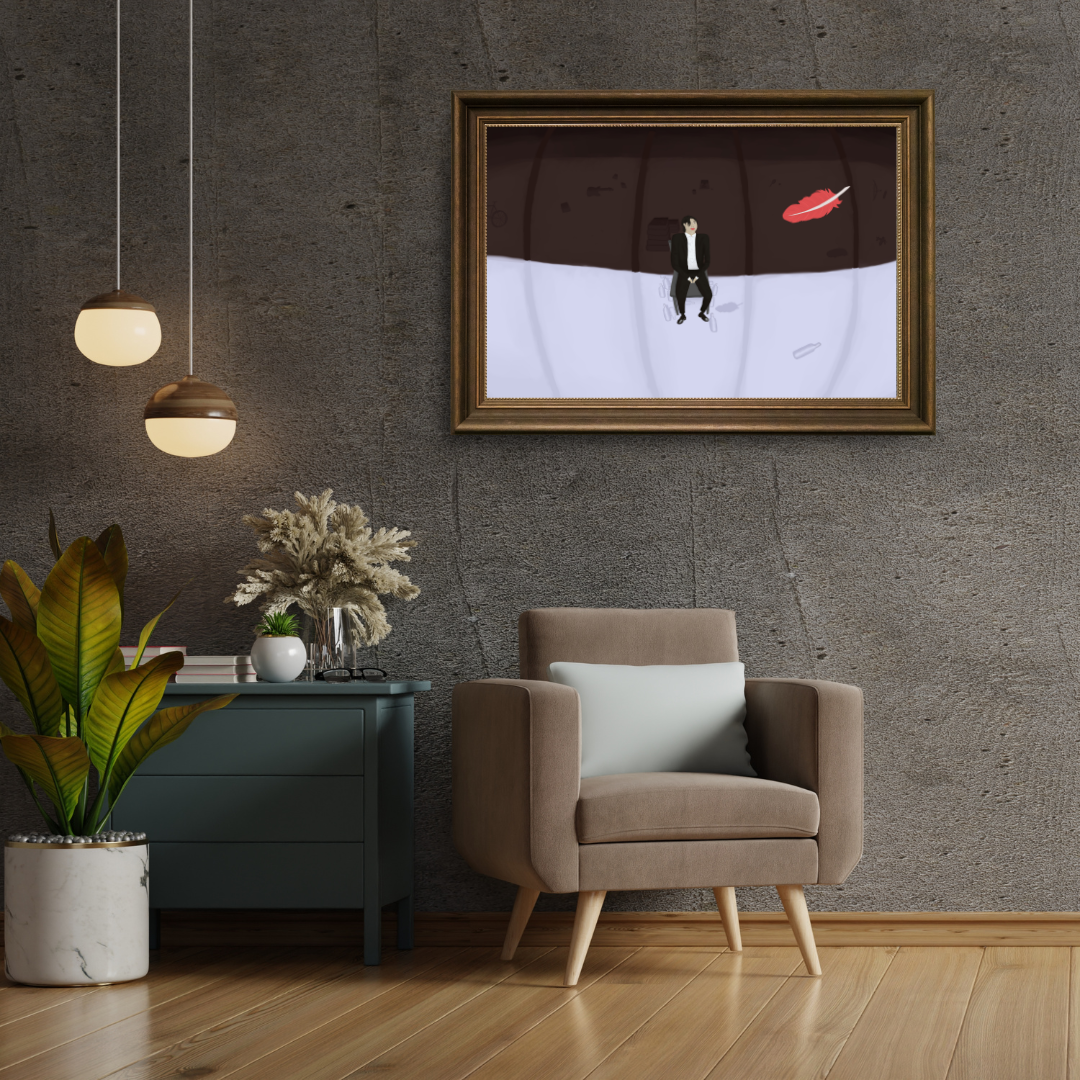 Weight of a feather Matte poster