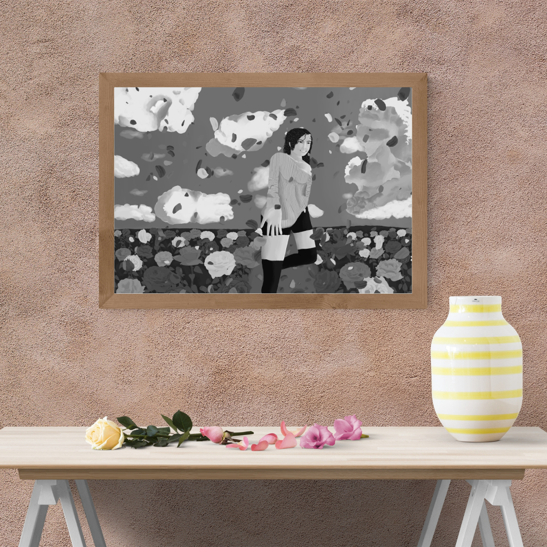 Rose gray matte poster