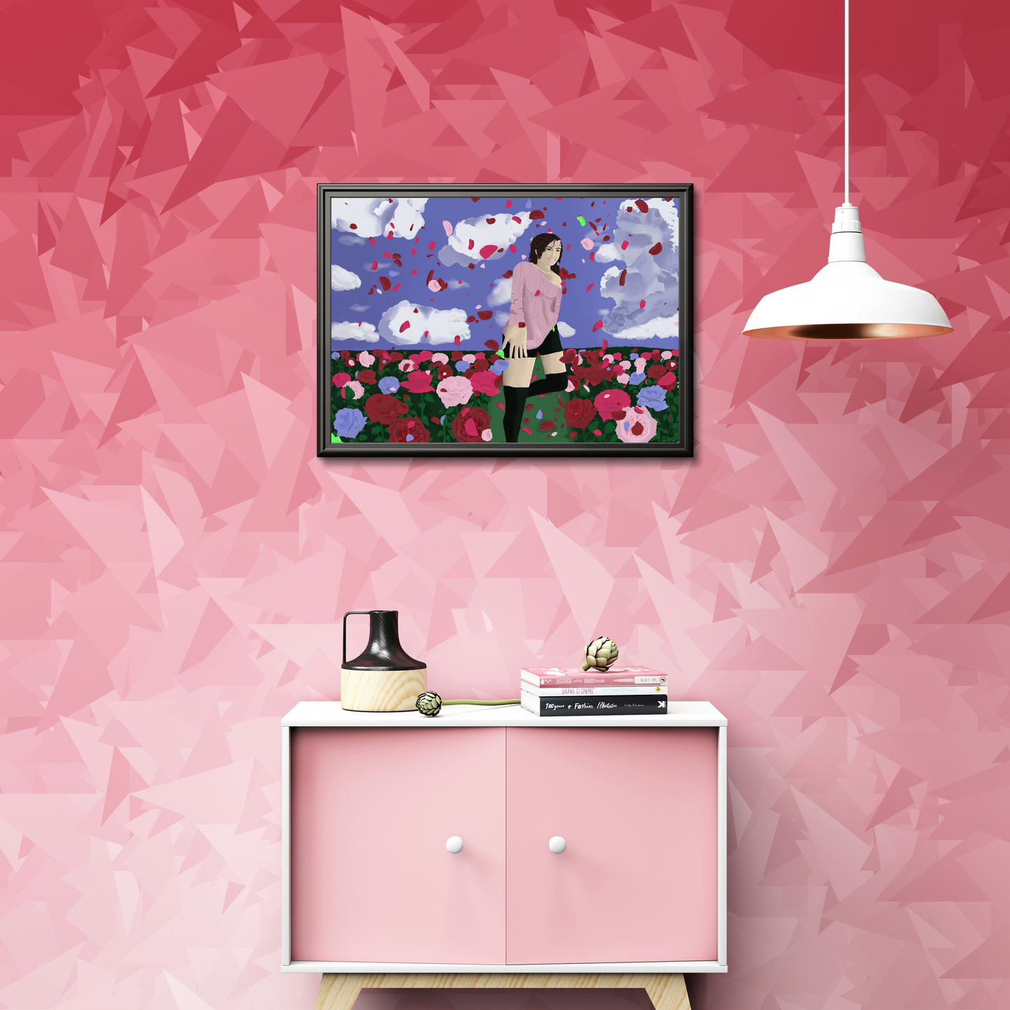 Rose colored matte posters