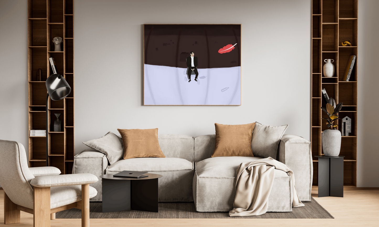 Weight of a feather Matte poster